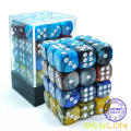 Bescon 12mm 6 Sided Dice 36 in Cube, 12mm Six Sided Die (36) Block of Dice, Gemini Effect in All Assorted Colors